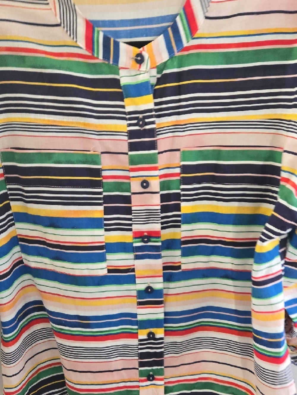 Zac & Rachel Striped Popover Button-Front Shirt  In EUC - Picture 4 of 8